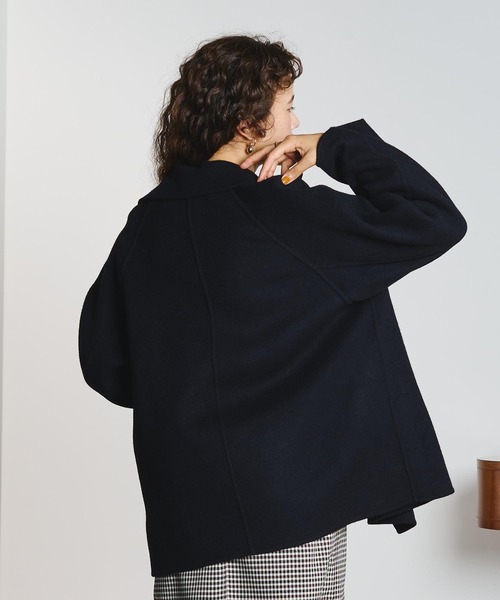 ROSE BUD(ローズバッド)の「WIDE TAILORED COAT(ダウンジャケット/コート・レディース・ネイビー/レッド・ONE SIZE)」の16枚目の写真