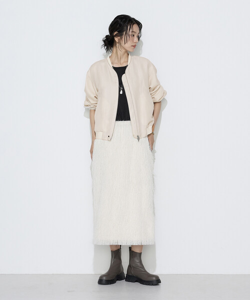 K.T KIYOKO TAKASE(キヨコタカセ)の「リネンウール MA-1ブルゾン(ブルゾン・レディース・アイボリー/ブラック・9号)」の22枚目の写真