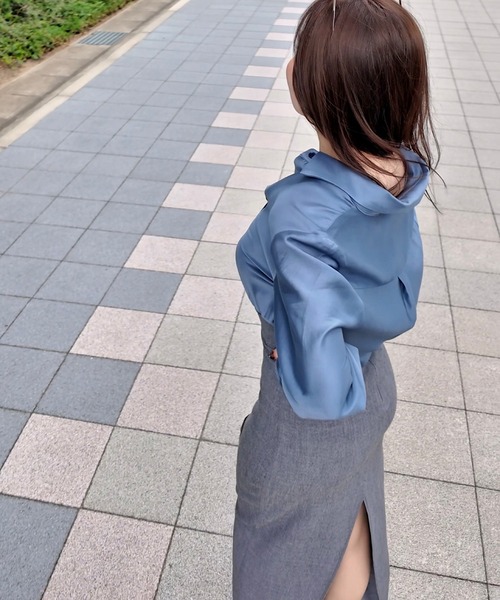 THEODORIC.dy（セオドリックディ）の「サテンモダール ビューティーブラウス（シャツ/ブラウス・レディース・モカ/アイボリー/ピンク/スカイブルー・FREE）」の8枚目の写真