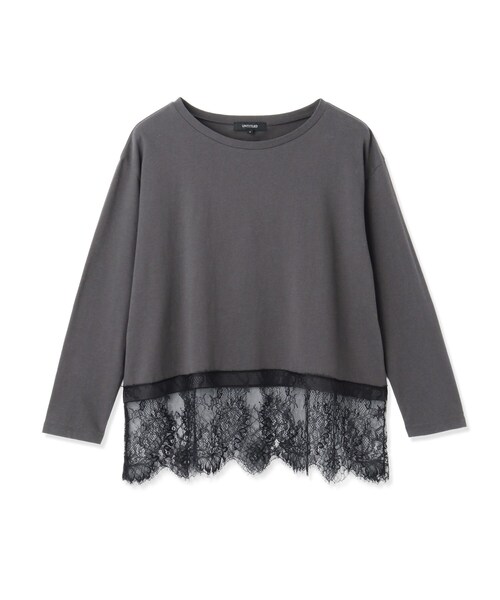UNTITLED(アンタイトル)の「レースドッキングプルオーバー(Tシャツ/カットソー・レディース・オフホワイト/ブラック/チャコールグレー・44/04/00/48/02/50)」の4枚目の写真