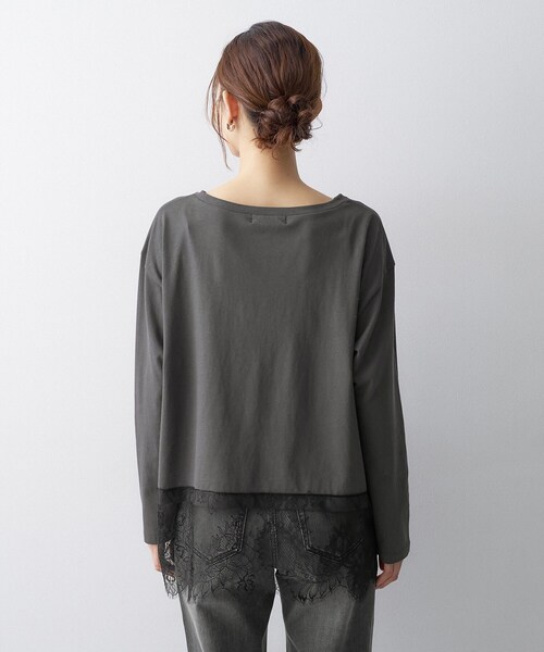 UNTITLED(アンタイトル)の「レースドッキングプルオーバー(Tシャツ/カットソー・レディース・オフホワイト/ブラック/チャコールグレー・44/04/00/48/02/50)」の19枚目の写真
