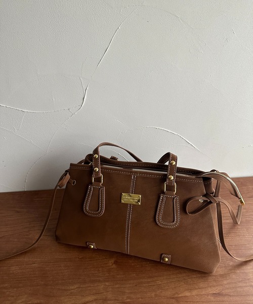 apres jour clair（アプレジュールクレア）の「【apres jour clair】フェイクレザーデザインバッグ（トートバッグ・レディース・ブラウン系その他/ダークブラウン・FREE）」の4枚目の写真