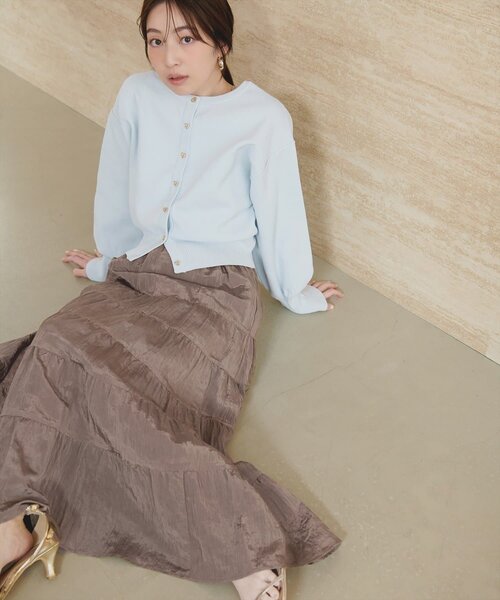 natural couture（ナチュラルクチュール）の「お家で洗えるちびハート釦カーディガン（カーディガン/ボレロ・レディース・ブラック/チャコールグレー/オフホワイト/サックスブルー/ピンク/モカ/ボルドー・FREE）」の22枚目の写真
