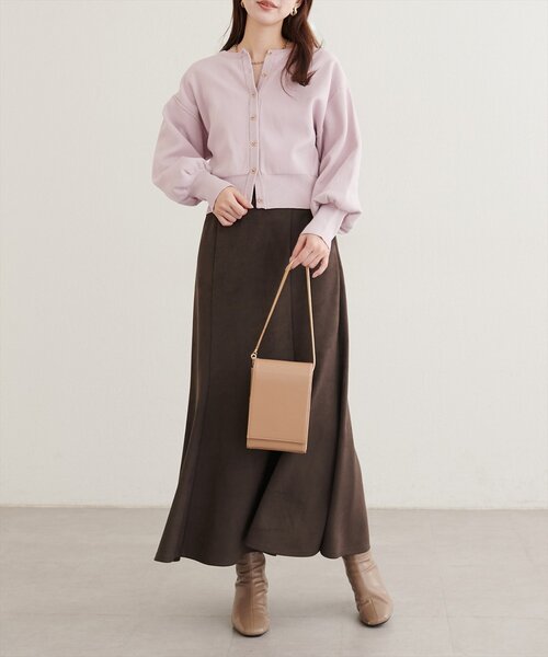 natural couture（ナチュラルクチュール）の「お家で洗えるちびハート釦カーディガン（カーディガン/ボレロ・レディース・ブラック/チャコールグレー/オフホワイト/サックスブルー/ピンク/モカ/ボルドー・FREE）」の12枚目の写真