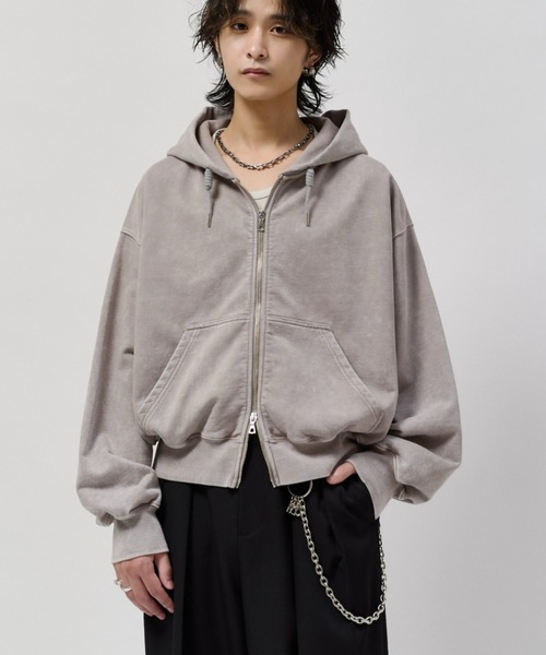 Lui's(ルイス)の「ROUND SWEAT ZIP HOODIE(パーカー・メンズ・グレー/ブラック・S/M)」の2枚目の写真