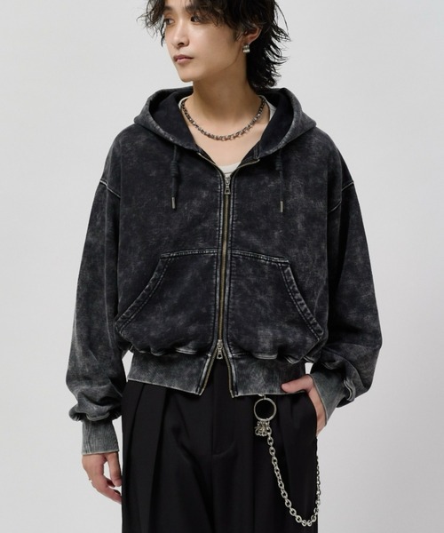 Lui's(ルイス)の「ROUND SWEAT ZIP HOODIE(パーカー・メンズ・グレー/ブラック・S/M)」の3枚目の写真
