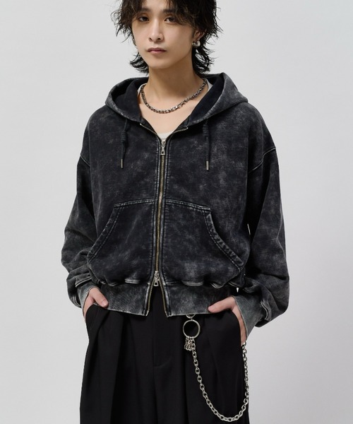 Lui's(ルイス)の「ROUND SWEAT ZIP HOODIE(パーカー・メンズ・グレー/ブラック・S/M)」の4枚目の写真
