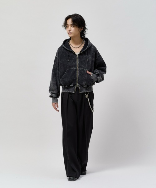 Lui's(ルイス)の「ROUND SWEAT ZIP HOODIE(パーカー・メンズ・グレー/ブラック・S/M)」の7枚目の写真