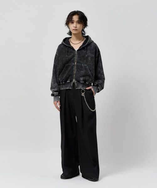 Lui's(ルイス)の「ROUND SWEAT ZIP HOODIE(パーカー・メンズ・グレー/ブラック・S/M)」の8枚目の写真