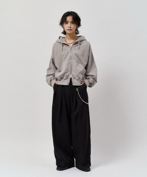 Lui's(ルイス)の「ROUND SWEAT ZIP HOODIE(パーカー・メンズ・グレー/ブラック・S/M)」の13枚目の写真