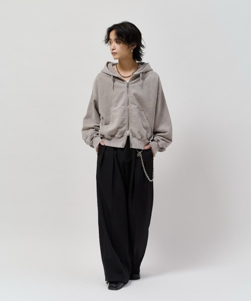 Lui's(ルイス)の「ROUND SWEAT ZIP HOODIE(パーカー・メンズ・グレー/ブラック・S/M)」の14枚目の写真