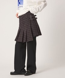 <CITEN>ウールミックスプリーツミニスカート ワイン