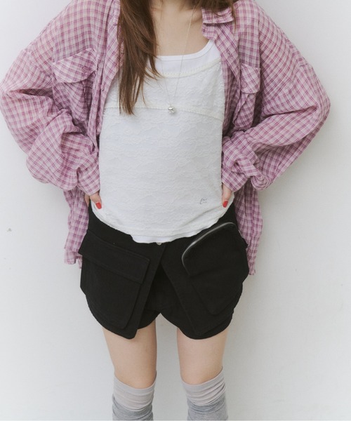 thinkto(シンクト)の「カーゴレイヤードショートパンツ(その他パンツ・レディース・ブラック・1/0)」の12枚目の写真