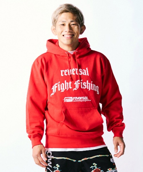 reversal.dogi.design.works(リバーサル・ドーギ・デザイン・ワークス)の「<reversal/リバーサル>FF HOODIE(パーカー・メンズ・ブラック/レッド・M/L/XL)」の1枚目の写真