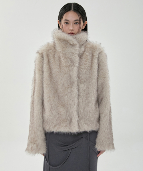 FLAREUP(フレアアップ)の「Miya ファージャケット (FL-063_Ash Beige)(ムートンコート・レディース・ベージュ・1/2)」の4枚目の写真