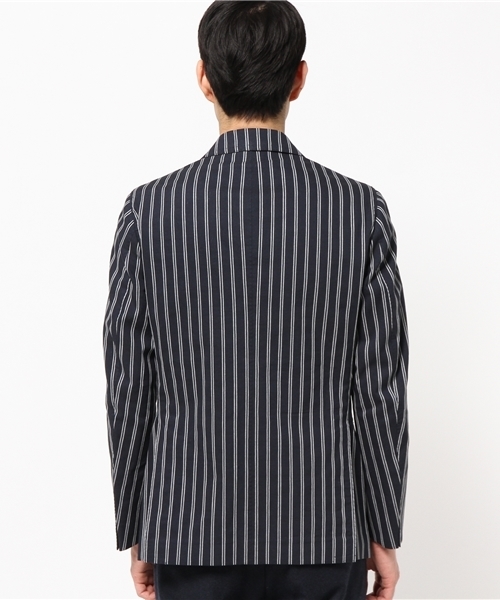 Stile Latino（スティレラティーノ）の「Stile Latino ストライプ柄ダブルジャケット（テーラードジャケット・メンズ・ダークネイビー・46/50）」の3枚目の写真