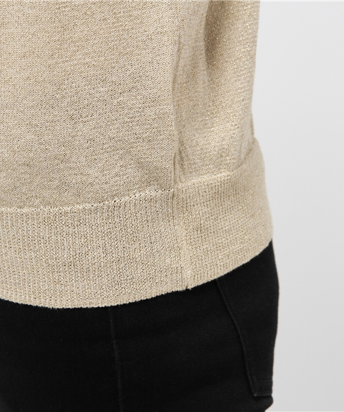 IEDIT（イディット）の「ＤＲＥＣＯ　ｂｙ　ＩＥＤＩＴ　チクチクしにくい！ＵＶカットＯＫ！ぎっしりラメで顔まわり華やかアクセサリートップス　　（Tシャツ/カットソー・レディース・シルバー/ゴールド・X-LARGE/MEDIUM/LARGE/SMALL/XX-LARGE）」の17枚目の写真