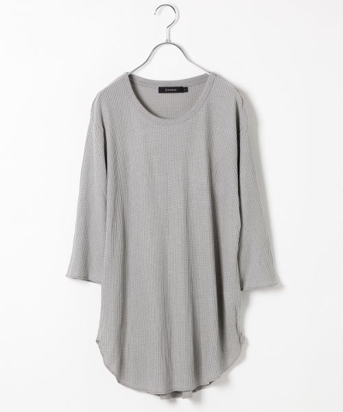 RAGEBLUE（レイジブルー）の「＜接触冷感＞ロングワッフルカットソー5分袖/727201（Tシャツ/カットソー・メンズ・グレー系その他/ホワイト/キャメル/ブラック・MEDIUM/LARGE）」の3枚目の写真