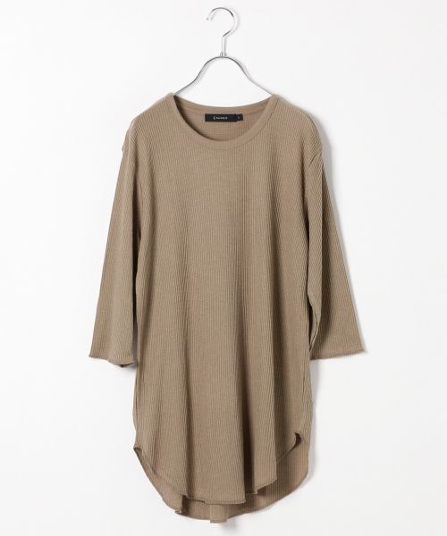 RAGEBLUE（レイジブルー）の「＜接触冷感＞ロングワッフルカットソー5分袖/727201（Tシャツ/カットソー・メンズ・グレー系その他/ホワイト/キャメル/ブラック・MEDIUM/LARGE）」の4枚目の写真