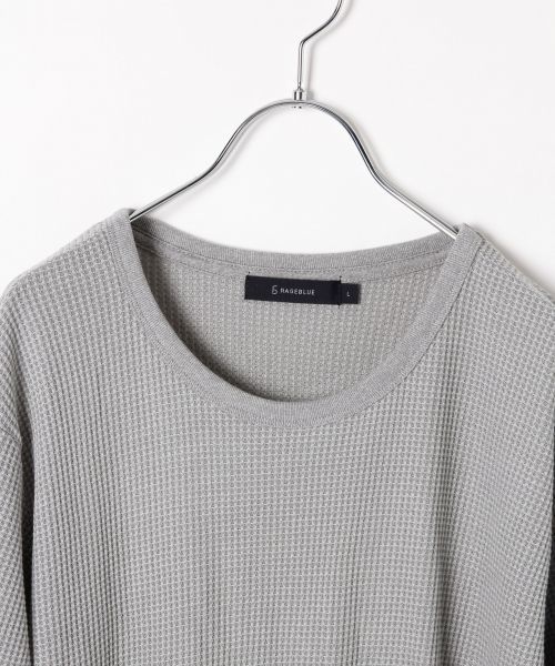 RAGEBLUE（レイジブルー）の「＜接触冷感＞ロングワッフルカットソー5分袖/727201（Tシャツ/カットソー・メンズ・グレー系その他/ホワイト/キャメル/ブラック・MEDIUM/LARGE）」の6枚目の写真