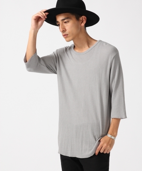 RAGEBLUE（レイジブルー）の「＜接触冷感＞ロングワッフルカットソー5分袖/727201（Tシャツ/カットソー・メンズ・グレー系その他/ホワイト/キャメル/ブラック・MEDIUM/LARGE）」の12枚目の写真