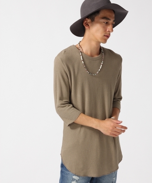 RAGEBLUE（レイジブルー）の「＜接触冷感＞ロングワッフルカットソー5分袖/727201（Tシャツ/カットソー・メンズ・グレー系その他/ホワイト/キャメル/ブラック・MEDIUM/LARGE）」の19枚目の写真