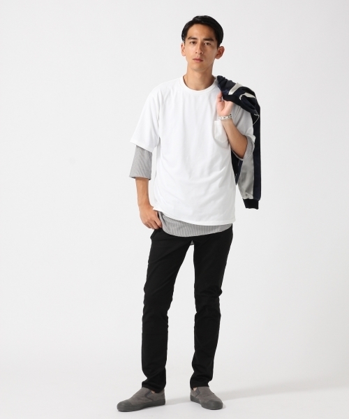 RAGEBLUE（レイジブルー）の「＜接触冷感＞ロングワッフルカットソー5分袖/727201（Tシャツ/カットソー・メンズ・グレー系その他/ホワイト/キャメル/ブラック・MEDIUM/LARGE）」の21枚目の写真