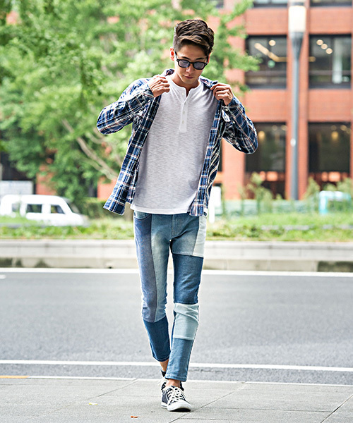 SILVER BULLET（シルバーバレット）の「『CavariA/キャバリア』スラブニット無地ヘンリーネック長袖Tシャツ（Tシャツ/カットソー・メンズ・グレー/ベージュ/ネイビー/ブラック/カーキ/ライトピンク/ホワイト・L/LL/M）」の10枚目の写真