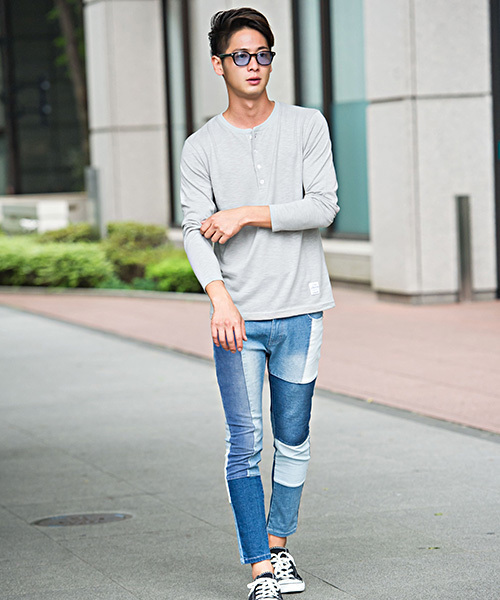 SILVER BULLET（シルバーバレット）の「『CavariA/キャバリア』スラブニット無地ヘンリーネック長袖Tシャツ（Tシャツ/カットソー・メンズ・グレー/ベージュ/ネイビー/ブラック/カーキ/ライトピンク/ホワイト・L/LL/M）」の22枚目の写真