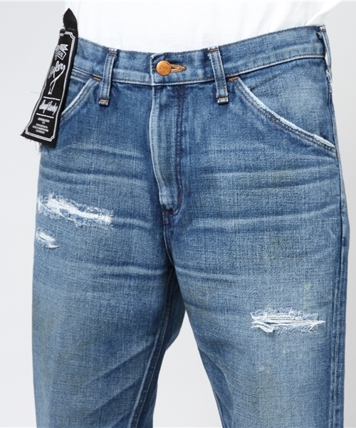 Wrangler(ラングラー)の「WRANGLER クラッシュテーパードデニム(デニムパンツ・メンズ・インディゴブルー・L/S/M)」の4枚目の写真