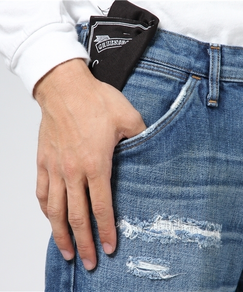Wrangler(ラングラー)の「WRANGLER クラッシュテーパードデニム(デニムパンツ・メンズ・インディゴブルー・L/S/M)」の6枚目の写真
