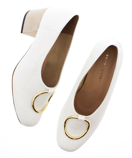 JELLY BEANS（ジェリービーンズ）の「【Sweet2月号掲載】メタルリングコウブカパンプス(134-2155)JELLY BEANS(ジェリービーンズ)（パンプス・レディース・パイソン/ブラック/ホワイト・24/24.5/23/23.5/22.5）」の6枚目の写真