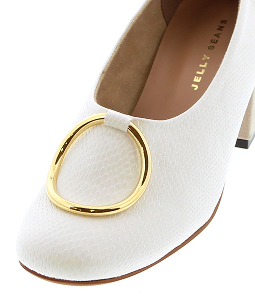 JELLY BEANS（ジェリービーンズ）の「【Sweet2月号掲載】メタルリングコウブカパンプス(134-2155)JELLY BEANS(ジェリービーンズ)（パンプス・レディース・パイソン/ブラック/ホワイト・24/24.5/23/23.5/22.5）」の16枚目の写真