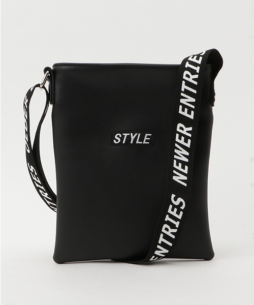 WEGO（ウィゴー）の「WEGO/ロゴテープショルダーバッグ（ショルダーバッグ・レディース・ブラック/ピンク系その他/ホワイト/シルバー/ブルー・FREE）」の3枚目の写真