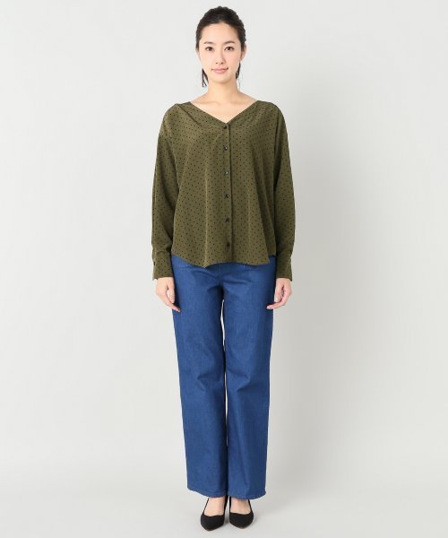 plage(プラージュ)の「ドットプリント Vネックシャツ◆(シャツ/ブラウス・レディース・カーキ/ボルドー・FREE)」の16枚目の写真