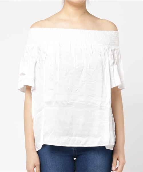 Denim & Supply Ralph Lauren（デニムアンドサプライラルフローレン）の「サテン オフザショルダー トップ（Tシャツ/カットソー・レディース・ホワイト・X-SMALL/SMALL/MEDIUM）」の5枚目の写真