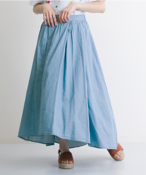 MERLOT（メルロー）の「デニムアシンメトリースカート614-0527（デニムスカート・レディース・ライトブルー/ブルー・FREE）」の2枚目の写真