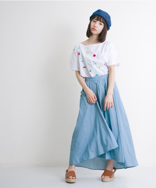 MERLOT（メルロー）の「デニムアシンメトリースカート614-0527（デニムスカート・レディース・ライトブルー/ブルー・FREE）」の12枚目の写真