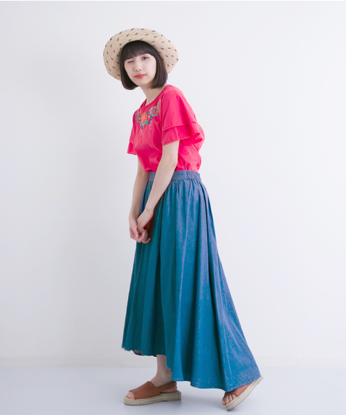 MERLOT（メルロー）の「デニムアシンメトリースカート614-0527（デニムスカート・レディース・ライトブルー/ブルー・FREE）」の10枚目の写真