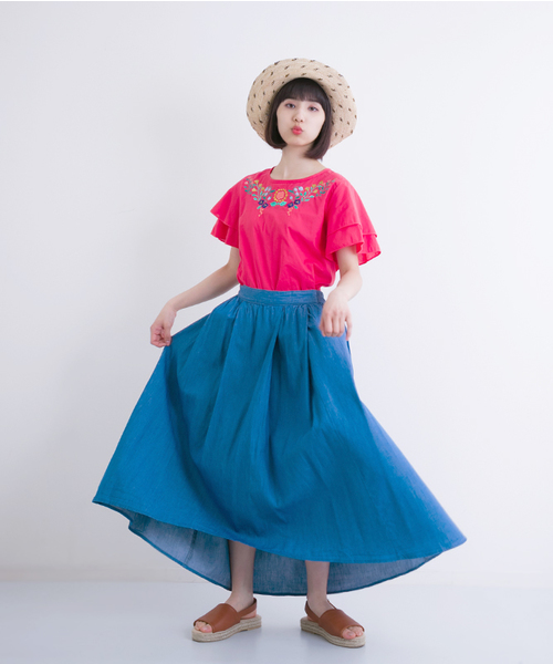 MERLOT（メルロー）の「デニムアシンメトリースカート614-0527（デニムスカート・レディース・ライトブルー/ブルー・FREE）」の11枚目の写真