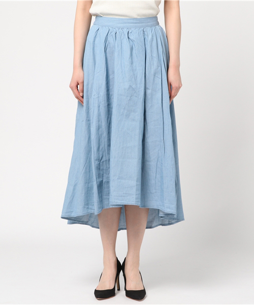 MERLOT（メルロー）の「デニムアシンメトリースカート614-0527（デニムスカート・レディース・ライトブルー/ブルー・FREE）」の3枚目の写真