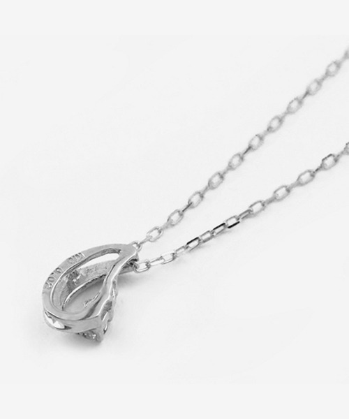 【美品】BLOOM K10ホワイトゴールドしずくペンダントネックレスダイヤモンド セール】K10 ホワイトゴールド ダイヤモンド しずく ネックレス BLOOM