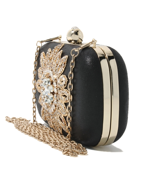ROSE BUD（ローズバッド）の「(LL ACCESSORIES)B932 BAG[結婚式＆パーティーにもオススメ]（クラッチバッグ・レディース・ゴールド/ブラック・ONE SIZE）」の3枚目の写真