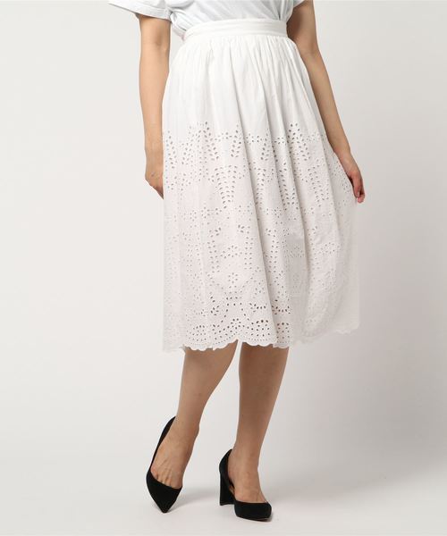JILL STUART(ジルスチュアート)の「インディアエンブロイダリースカート(スカート・レディース・ホワイト/ネイビー・2/4/0)」の7枚目の写真