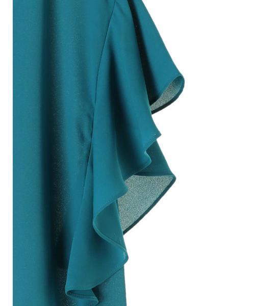 AMERICAN HOLIC（アメリカンホリック）の「・袖フリルVネックブラウス（シャツ/ブラウス・レディース・キャメル/ターコイズブルー/オフホワイト/ブラック・FREE）」の6枚目の写真