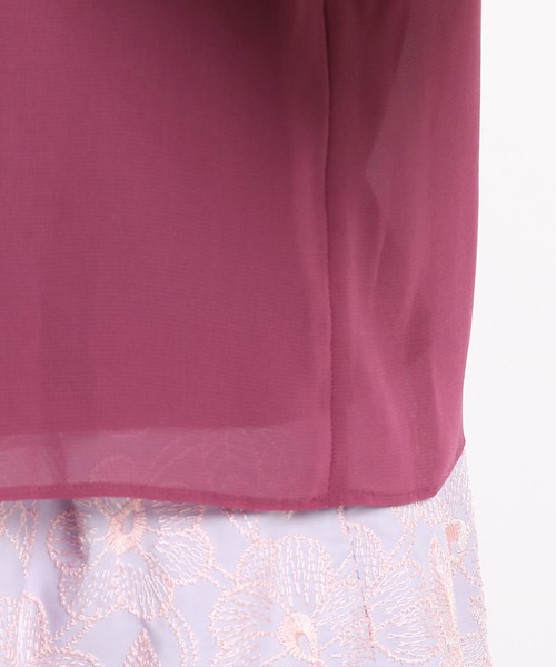 Sunauna(スーナウーナ)の「【洗える】レイヤードプリーツプルオーバー(Tシャツ/カットソー・レディース・ライトグレー/ネイビー/オフホワイト/ピンク/グリーン・40/38/34)」の12枚目の写真