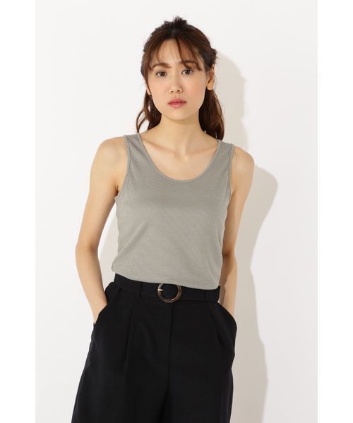 NATURAL BEAUTY BASIC（ナチュラルビューティーベーシック）の「ラメフライス タンクトップ（タンクトップ・レディース・カーキ/ゴールド/シルバー・MEDIUM）」の2枚目の写真