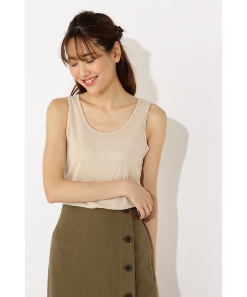 NATURAL BEAUTY BASIC（ナチュラルビューティーベーシック）の「ラメフライス タンクトップ（タンクトップ・レディース・カーキ/ゴールド/シルバー・MEDIUM）」の3枚目の写真