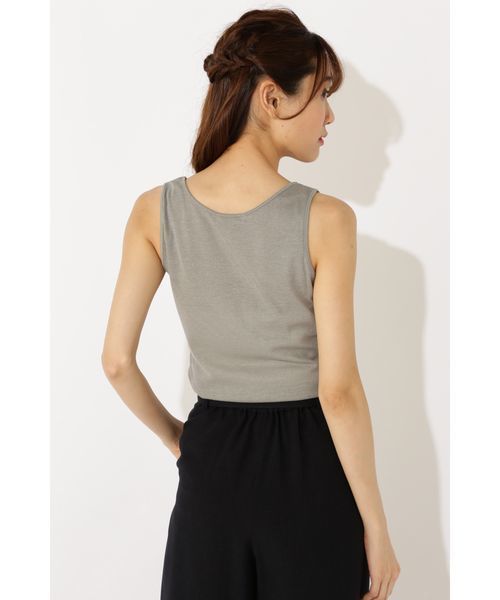 NATURAL BEAUTY BASIC（ナチュラルビューティーベーシック）の「ラメフライス タンクトップ（タンクトップ・レディース・カーキ/ゴールド/シルバー・MEDIUM）」の8枚目の写真