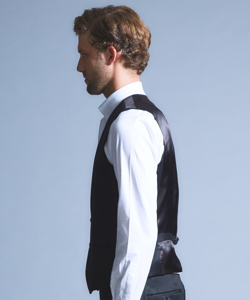 5351 POUR LES HOMMES（ゴーサンゴーイチプールオム）の「【セットアップ対応】フレンチギャバセットアップジレ（ベスト・メンズ・ブラック・44/46/48）」の3枚目の写真